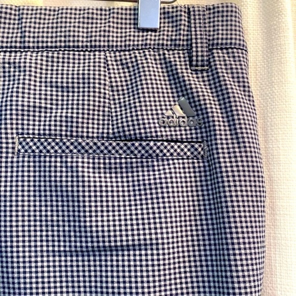 Men’s Adidas Black and Gray Checked Polyester Blend Golf Shorts Size 36 - Picture 6 of 7